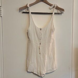 Kimchi Blue White Button-Down Romper